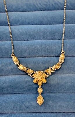 Natural Ceylon Imperial Garnet, White Zircon Necklace (18 inches) 4.50 ctw. - Image 1 of 4