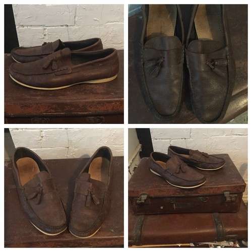 Mocassini marroni taglia 8 in pelle Clarks Inc Regno Unito P&P