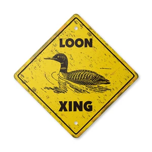 Loon Vintage Crossing Sign Xing Plastic Rustic Indoor Outdoor aquatic birds divi - Picture 1 of 4