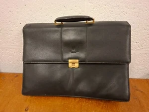 Rosen Black Leather Briefcase/Laptop Bag - Picture 1 of 3