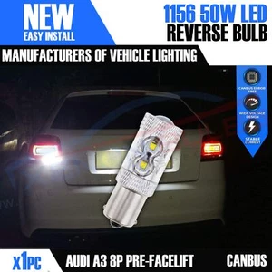 1x 1156 50w LED Reverse Bulb WHITE CANBUS ERROR FREE A3 S3 8P UK - Picture 1 of 5