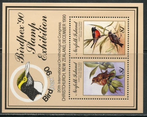 NORFOLK ISLAND Sc#500 1990 Birds Souvenir Sheet OG Mint NH Cover