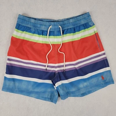 Polo Ralph Lauren Pantalones Cortos Bañador Traje de Baño Para Hombres XL Azul Rayas Forrado  Foto 1 de 4