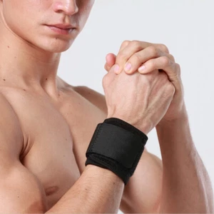 Weight Lifting Wrist Support Wraps Bandage Gym Training Cross fit Straps Black - Picture 1 of 10