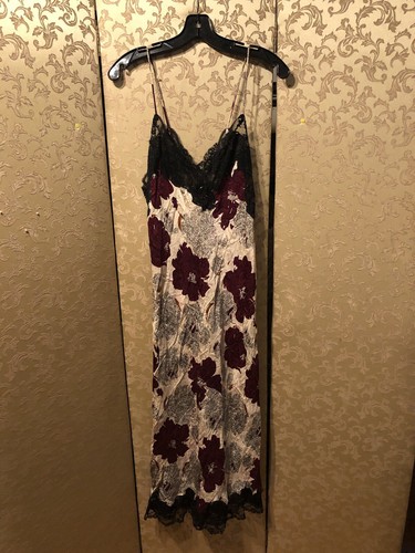 Camicia da notte Christian Dior Le Connaisseur vintage viola floreale seta taglia media M