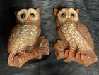 2 Piece Vintage 1970s Owl Family - Foam Mold Wall Hangings Retro Home Decor