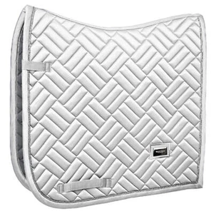 Equestrian Stockholm Full Schabracke Dressur Modern White Perfection Silver FS
