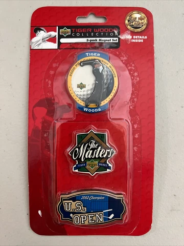 Tiger Woods Upper Deck Magnets 3 Pack 2000 PGA 1997 Masters US Open Champion Cover