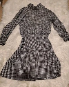 Vintage 80er Jahre Karomuster Strick Party Kleid S - Bild 1 von 9