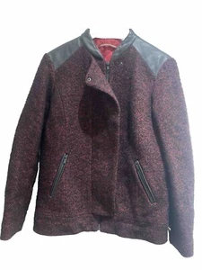 Woman Comptoir Des Cotonnier Coat Burgundy Red size 40 UK12 - Picture 1 of 7