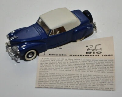 Modellino Auto Rio Lincoln Continental blu Scala 1:43 1941 - Immagine 1 di 4
