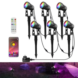 LED Gartenstrahler RGBW APP IR Controller Gartenleuchte Gartenbeleuchtung Außen - Imagen 1 de 16