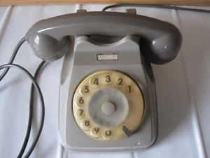 Telefono vintage SIP a disco rotella funzionante grigio antico anni '70 ''80 - Foto 1 di 5