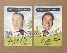 2 1954 ARGUS SWAP CARDS - FITZROY