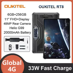 11 inch Oukitel RT8 4G Tablet 20000mAh 48MP 6GB+256GB Quad Core IP68 Waterproof - Picture 1 of 16