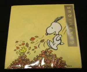 Juego de 20 servilletas Peanuts Snoopy & Woodstock otoño/otoño/acción de gracias 10"x10" - Imagen 1 de 1