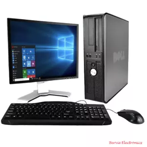 Dell SFF Computer Desktop PC Core 2 Duo 8GB 250GB HD 19"LCD WIFI DVD WIN 7 32bit - Picture 1 of 6