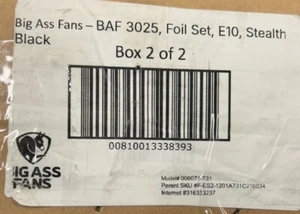 Big Ass Fan (E-10) 3025 Indoor Ceiling Blades Stealth Black (READ!!!!) FANS ONLY - Picture 1 of 4
