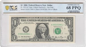 $1 2006 Star Note Fr.1933-K Dallas K00152861* PCGS Graded 68PPQ Rare 2 of 5 - Picture 1 of 2