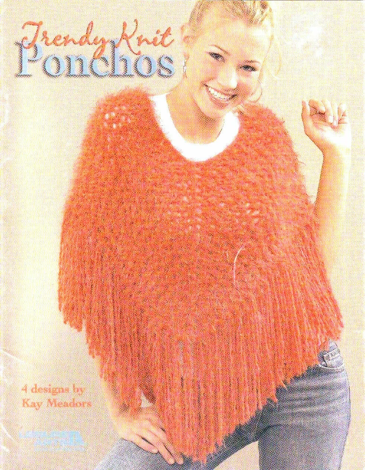 Knitting Leisure Arts TRENDY KNIT PONCHOS 4 Designs by Kay Meadors Booklet NEW - Image 1 of 2