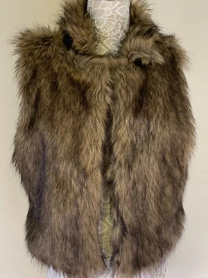 Chaleco Echo Mujer Piel Sintética Marrón Zorro Visón S/M Chaleco Piel Abierto Usado Foto 1 de 4