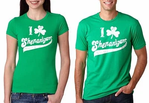 Día de San Patricio I Love Shenanigans Pareja Camisetas Divertidas Camisetas Patrick - Imagen 1 de 3