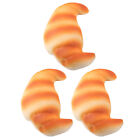 3 pièces nouilles en corne de veau simulées accessoire photo pain réaliste croissant