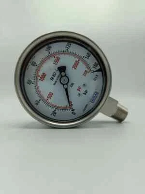 Heavy-Duty WIKA Pressure Gauge - 0-160 Bar (2300 PSI) - 4 INCH SS, 1/2 NPT - Image 1 of 4