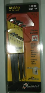 Bondhus Stubby Long Ball End Hex Key Set SBLX10B Allen BriteGuard 16738 - Picture 1 of 1