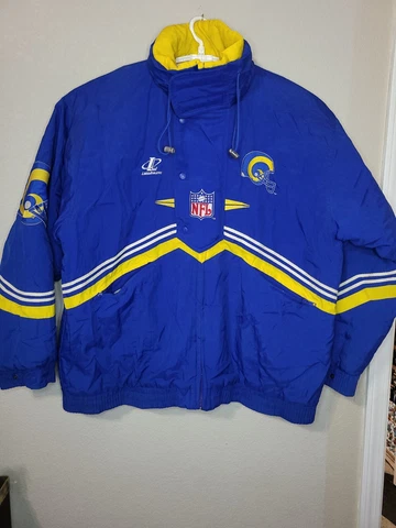 VINTAGE St. Louis LA Rams NFL XL Puffer Logo Athletic Pro Line Authentic blue Cover