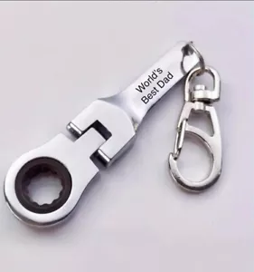 10mm Engraved Business Logo ratchet Spanner Keyring Quality Gift Idea Tool Him - Picture 1 of 2