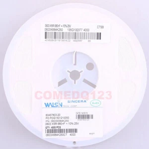 200PCS 0603 680nF 25V X5R ±10% 0603X684K250CT Condensatore ceramico MLCC #A7 - Foto 1 di 4
