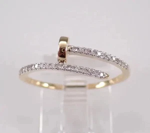Anello Unghie Moissanite 1Ct Donna Oro 14K Placcato Bicolore Matrimonio Fidanzamento - Foto 1 di 10