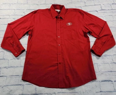 San Francisco 49ers Niners Cutter Buck MENS SIZE L Red Button Shirt NFL - Image 1 of 4