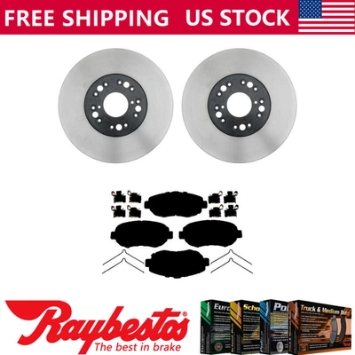 Kit de rotores de freno delanteros + pastillas de cerámica y herrajes para Lexus GS300 1993-2000 Foto 1 de 4