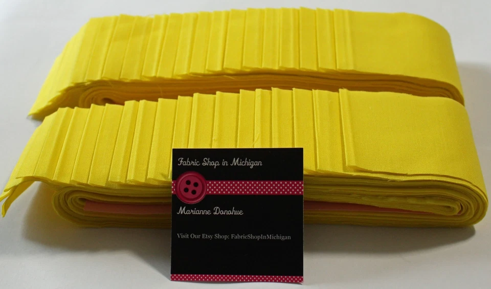 jelly roll  Sunshine Yellow  Solid  Forty 2.5 inch strips - Image 1 of 1