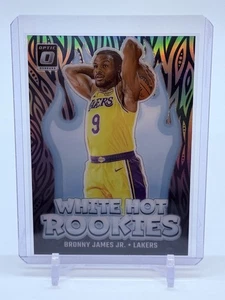 2024-25 Panini Donruss Optic Bronny James Jr. White Hot Rookies Silver Prizm RC - Bild 1 von 2