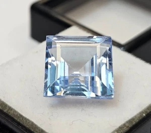Piedra preciosa suelta natural aguamarina azul corte princesa 7-9 quilates certificado EGL - Imagen 1 de 7