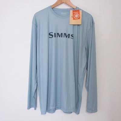 Simms Shirt Mens XL Blue Tech Tee Fishing Quick Dry Boat Outdoor UPF 50+ NWT - Image 1 of 4
