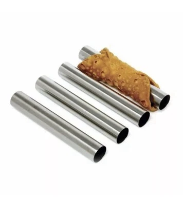 Juego de 4 paquetes Norpro de 5,75" de acero inoxidable con forma de cannoli - tubos de mascarpone de pastelería Foto 1 de 4