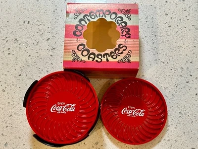 Vintage Enjoy Coca-Cola Ritepoint Red Coaster Set in Box - Never Used - Retro - Image 1 of 4