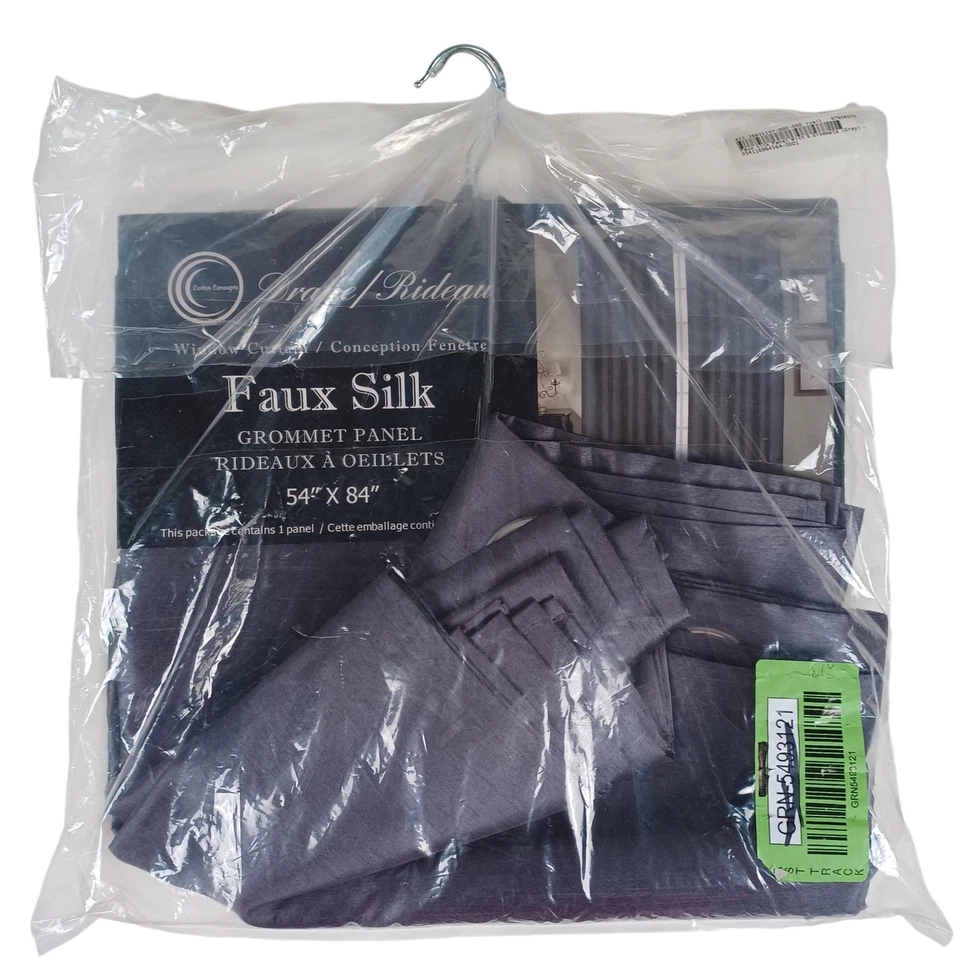 Faux Silk Grommet Curtain Panel 54×84 Gray – New, Light Filtering Drapery - Image 1 of 4