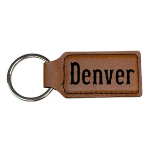 Keychain - Rectangle - Denver - Leather - Picture 1 of 8