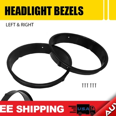 Tampa do farol dianteiro para Jeep Wrangler 1997-06 brilho TJ molduras pretas para faróis - Imagem 1 de 4