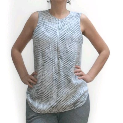 Snake Top Print Sleeveless Zipped Designer Size S Michael Kors Black and White - Image 1 of 4