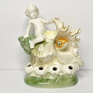 Rara Rana Flor Ikebana de Colección • Querubín Montar Concha Marina  - Imagen 1 de 13