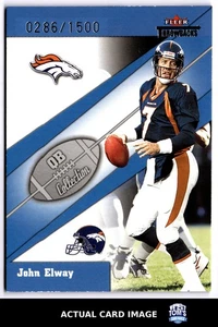 2002 Fleer Throwbacks #11 of 17 QB JOHN ELWAY Denver Broncos HOF #/1500 NM - Picture 1 of 4