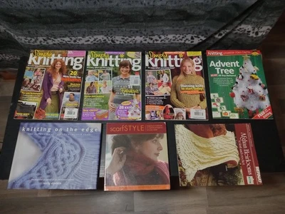 HC knittting book and simply knitting on the edge scarf heirlooms crochetafghan - Image 1 of 4