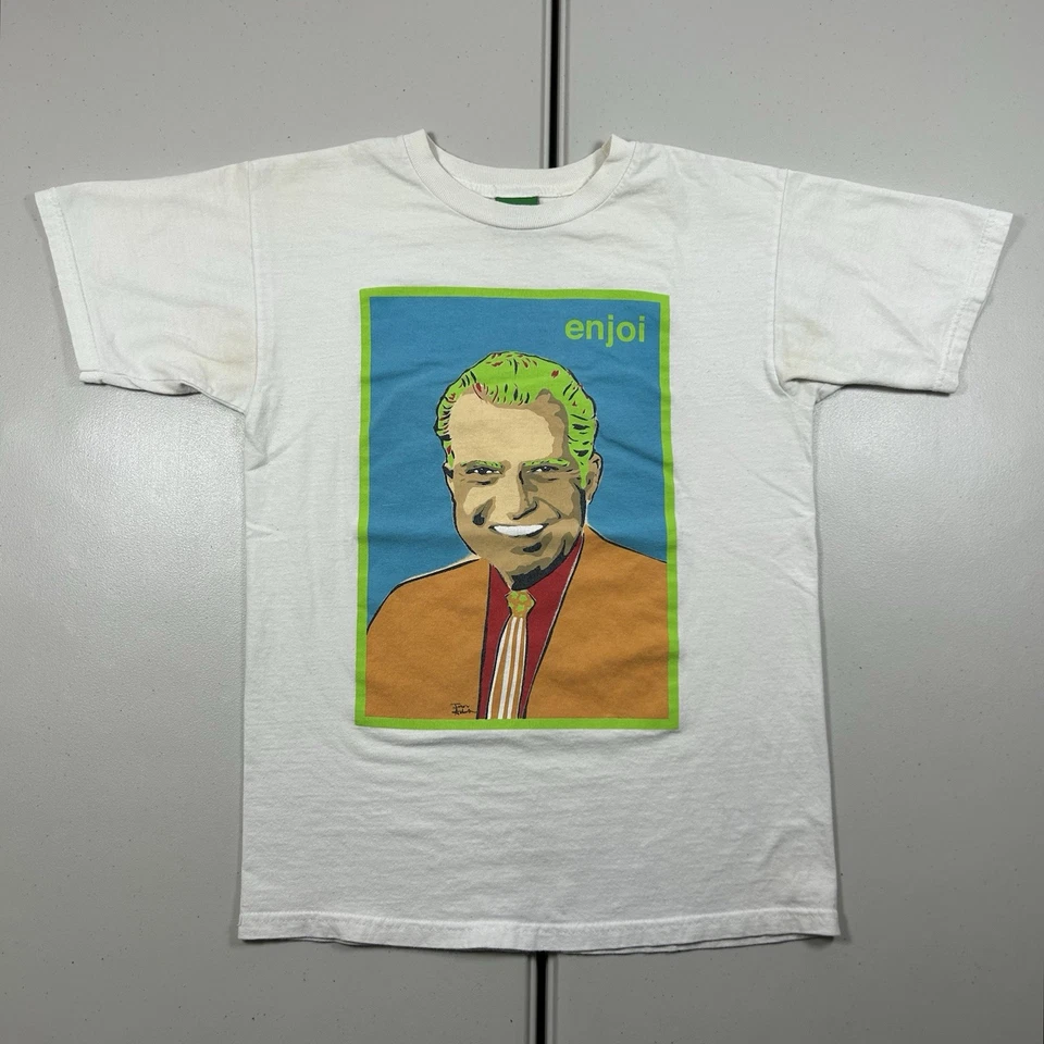 Винтажная футболка y2k Enjoi для скейтбордов Jason Adams размер Small Richard Nixon - Изображение 1 из 4