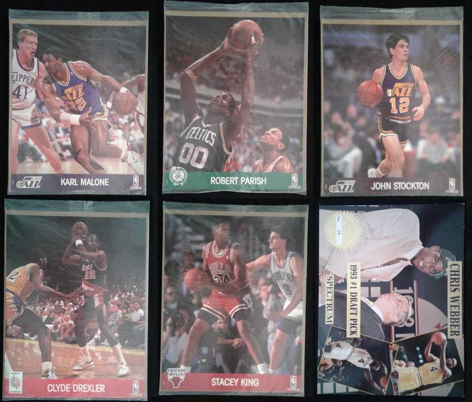 Lot of 5 NBA HOOPS Team Action Photos PLUS chris webber 1993 #1 draft pick 8X10 - Image 1 of 4